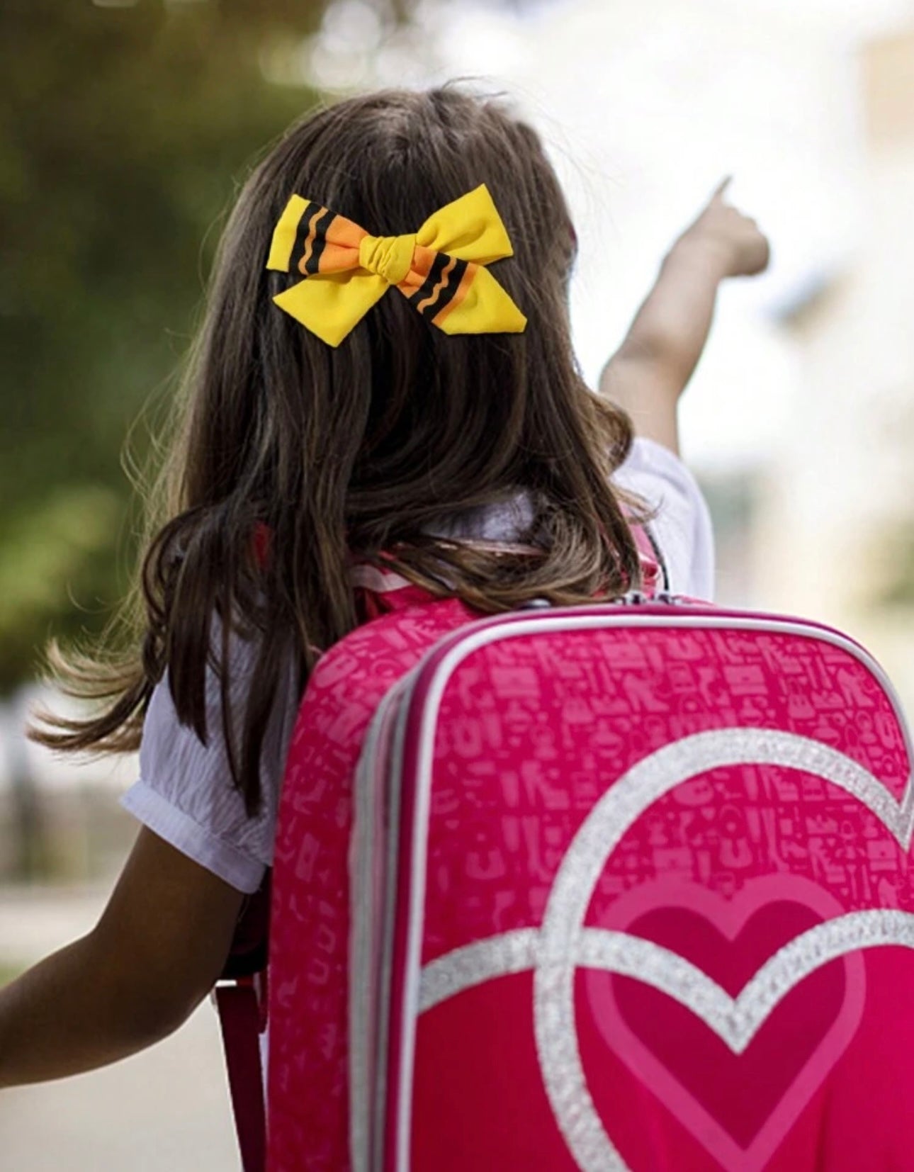 2pcs Back To School Hair Bows For Kids yellow