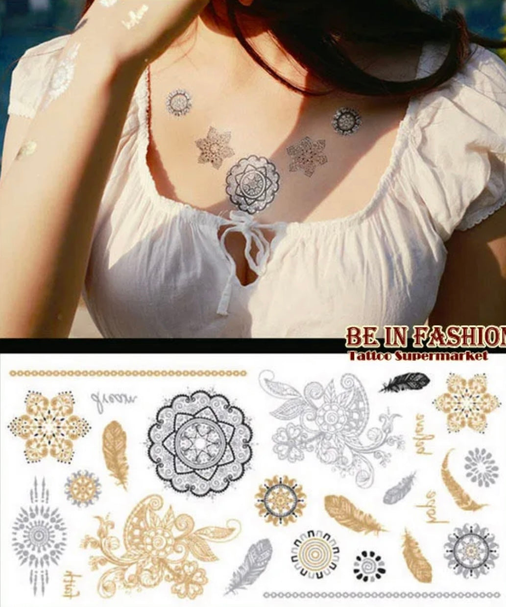 Gold silver tattoo (3)