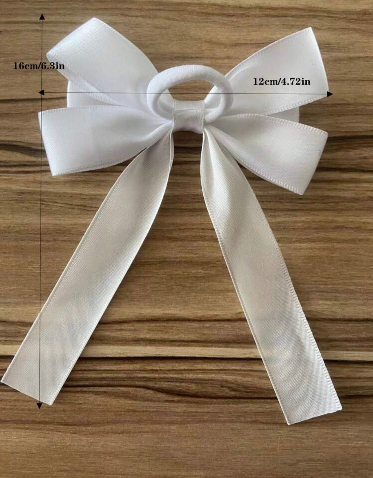 2pcs White Multi-Layer Bow Scrunchies For Girls, Elastic Hair Ties Accessories, School Casual Style