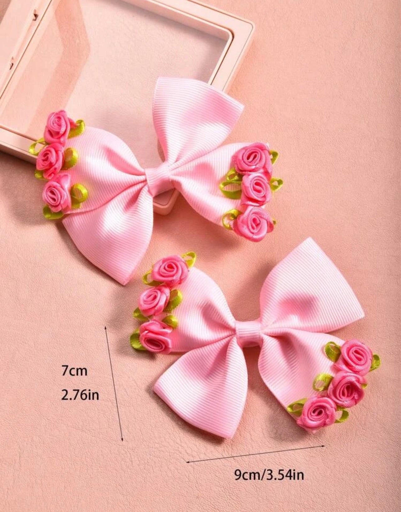 2pcs Girls Flower & Bow
Decor Fashion Hair Clip For Daily