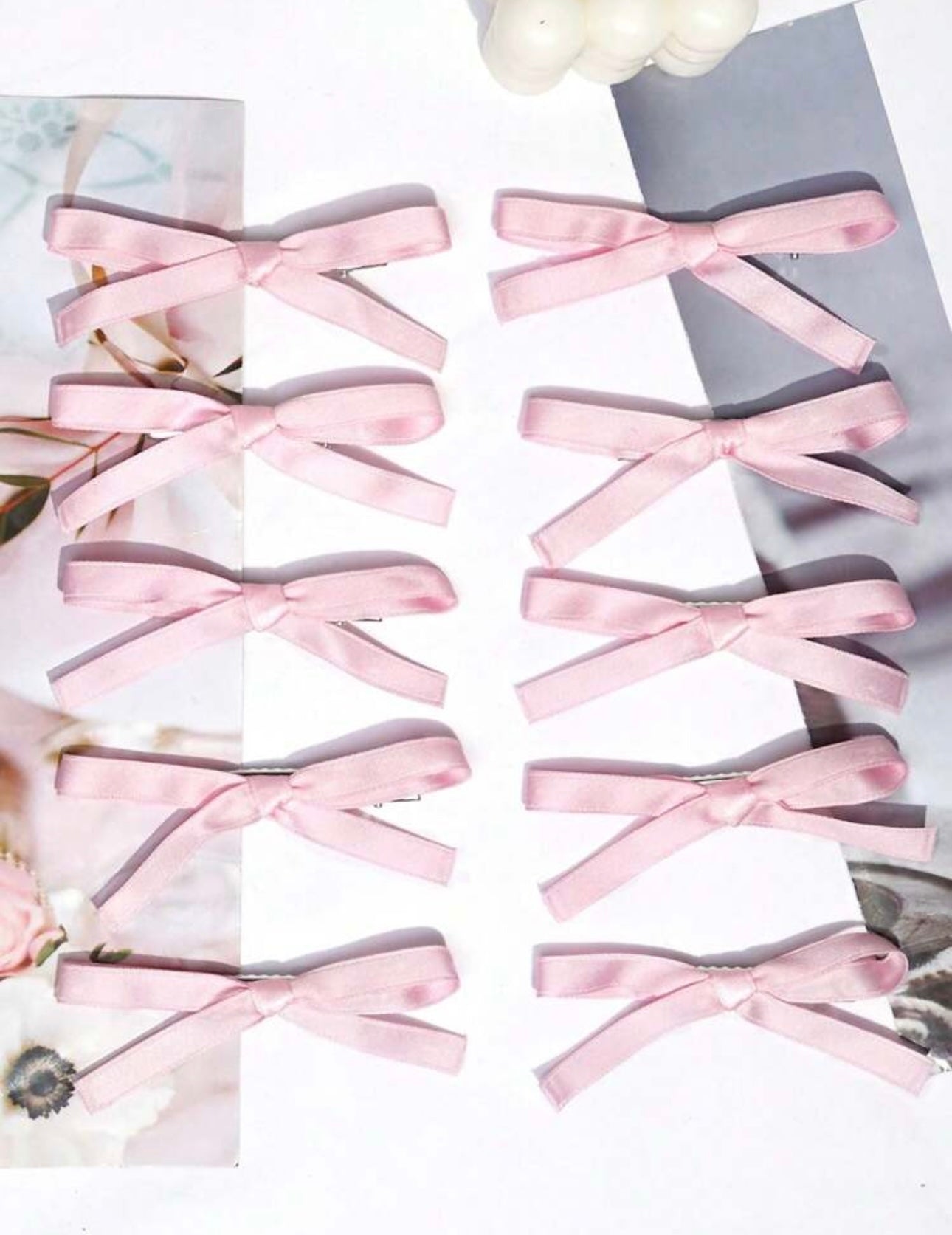 10PCS Hair Bows Clips Bowknot Satin Hair
Ribbon For Girls