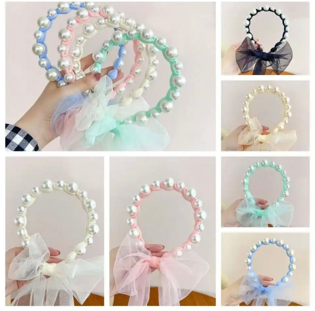 Pearls headband with band420