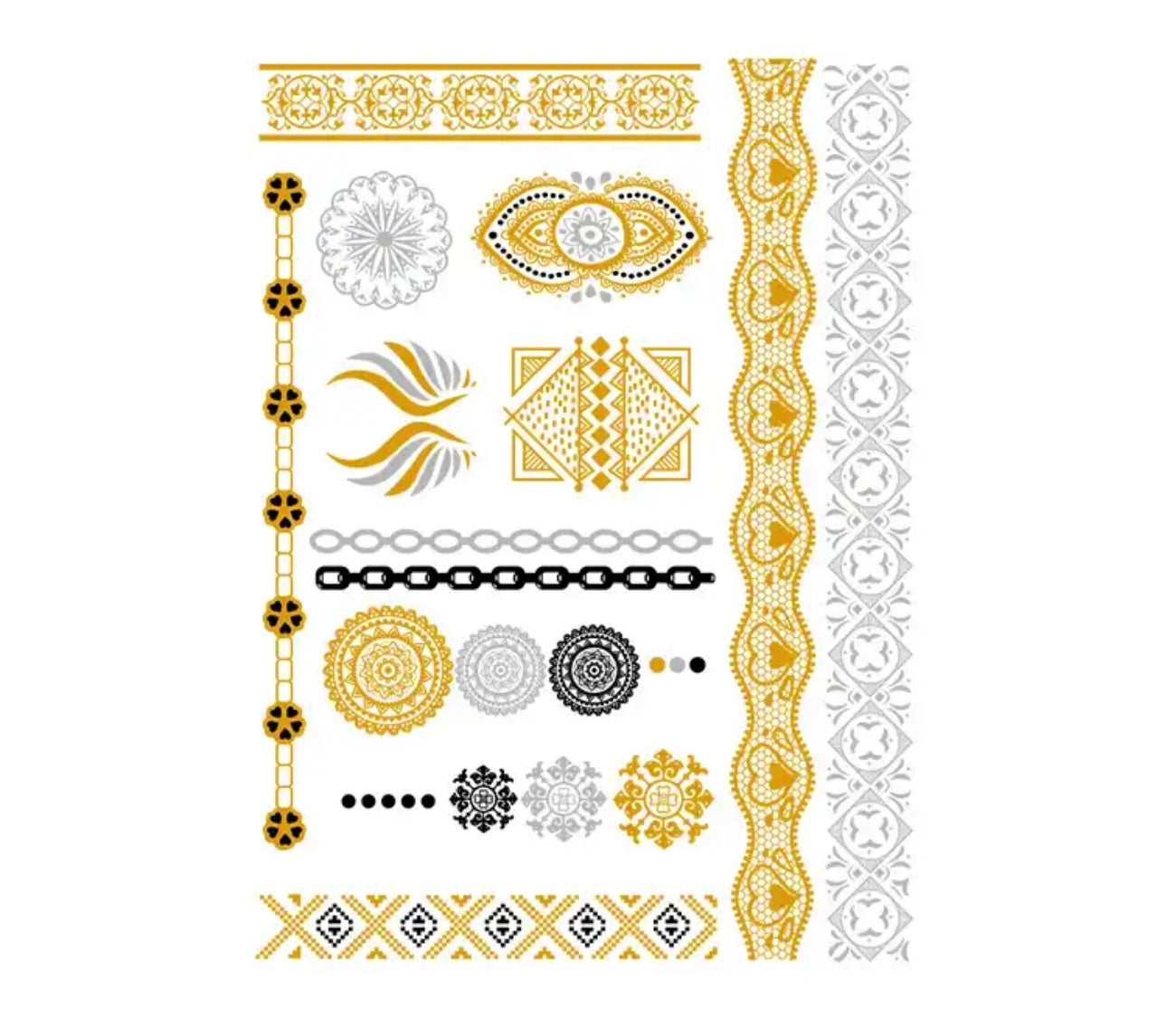 Gold silver tattoo (8)