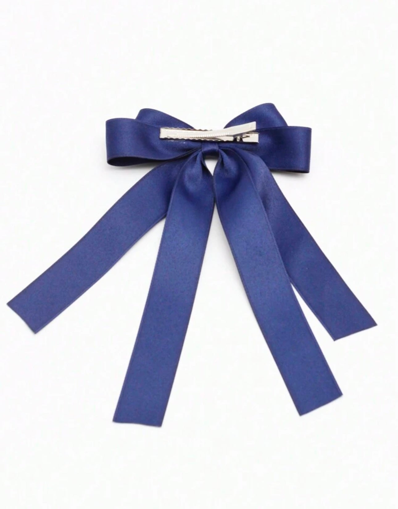 1pc Shiny Ribbon Bowknot Design Hair Clip With Long Streamers