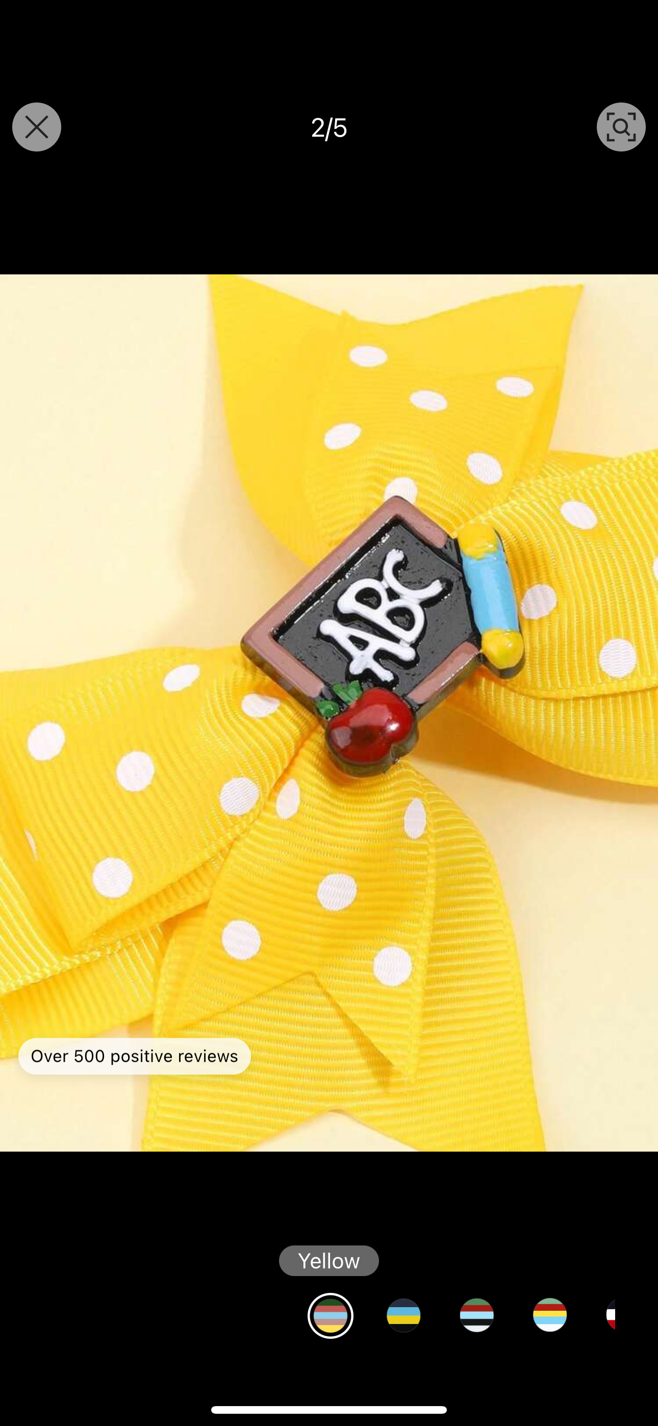 2pcs/pack White Polka Dot
Yellow Bow Alphabet Hair Clip
