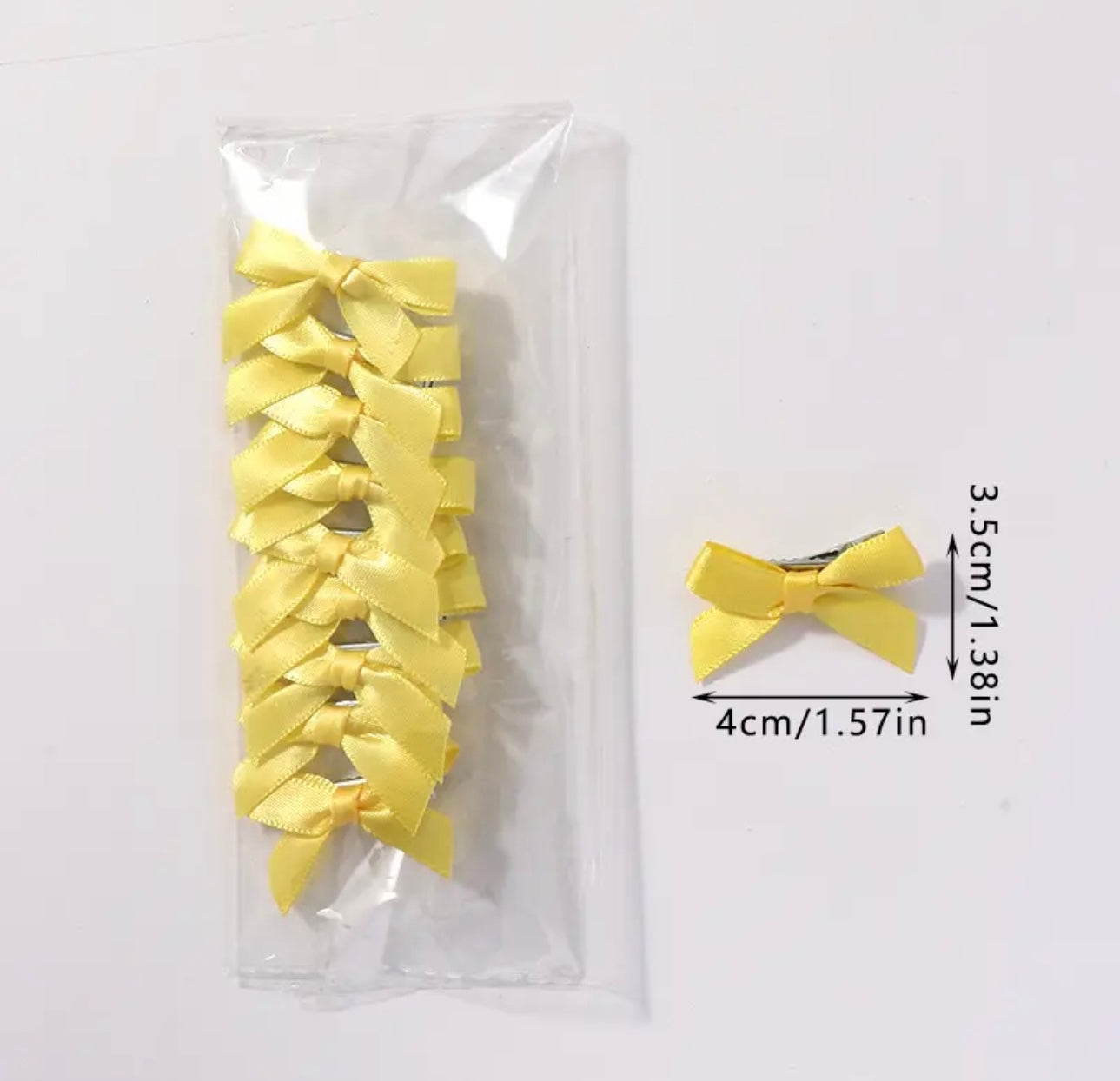 10pcs/pack Children yellow bowknot Hairclips Students Ribbon bow BBclps