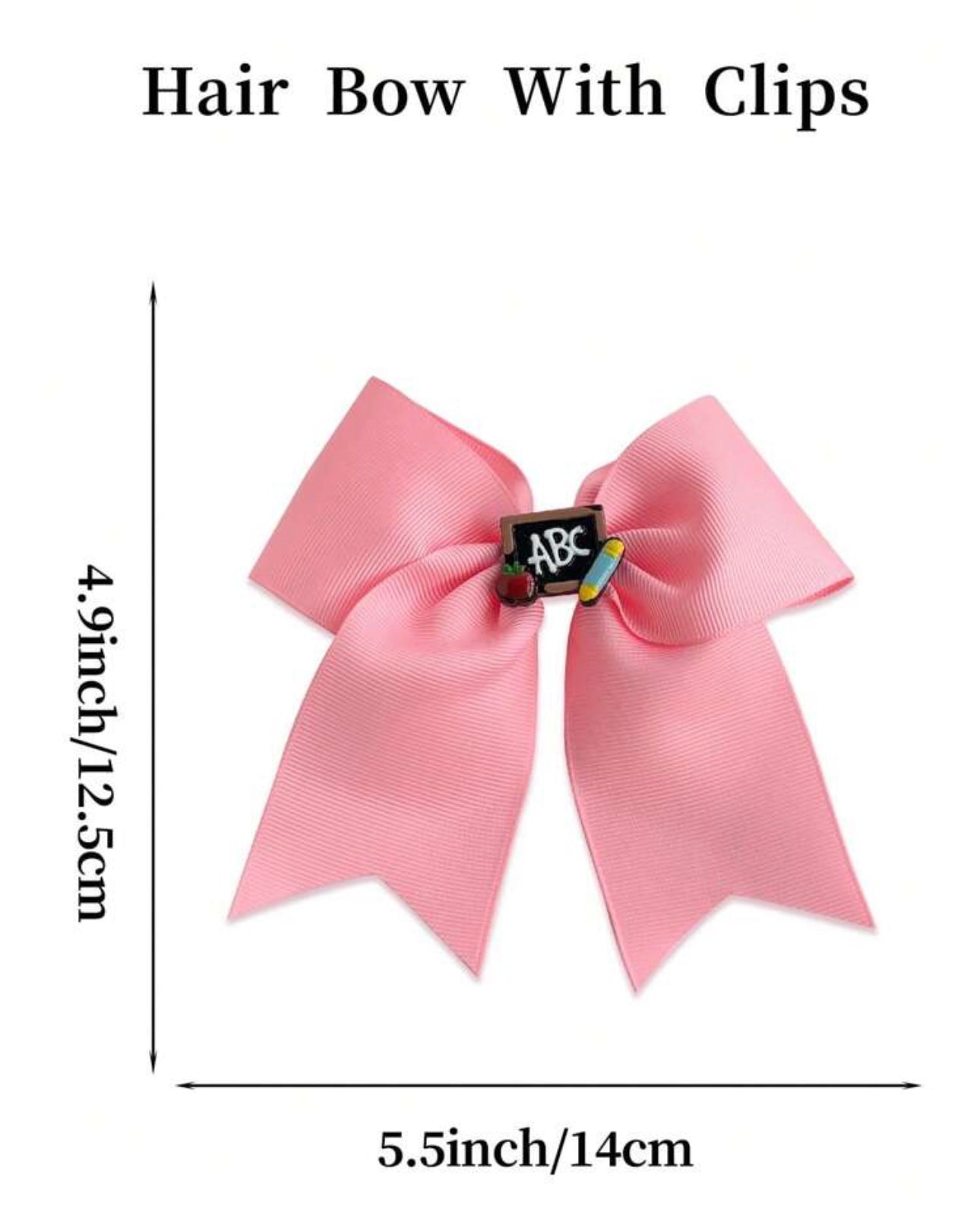 2Pcs ABC Hair Bow For Girls PINK