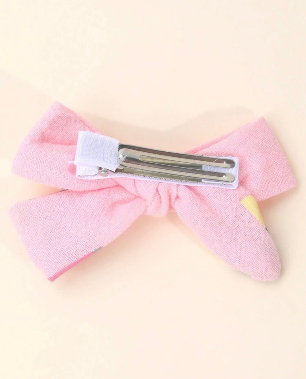 2pcs /Pack Pink Pencil Shaped Bow Hair Clips