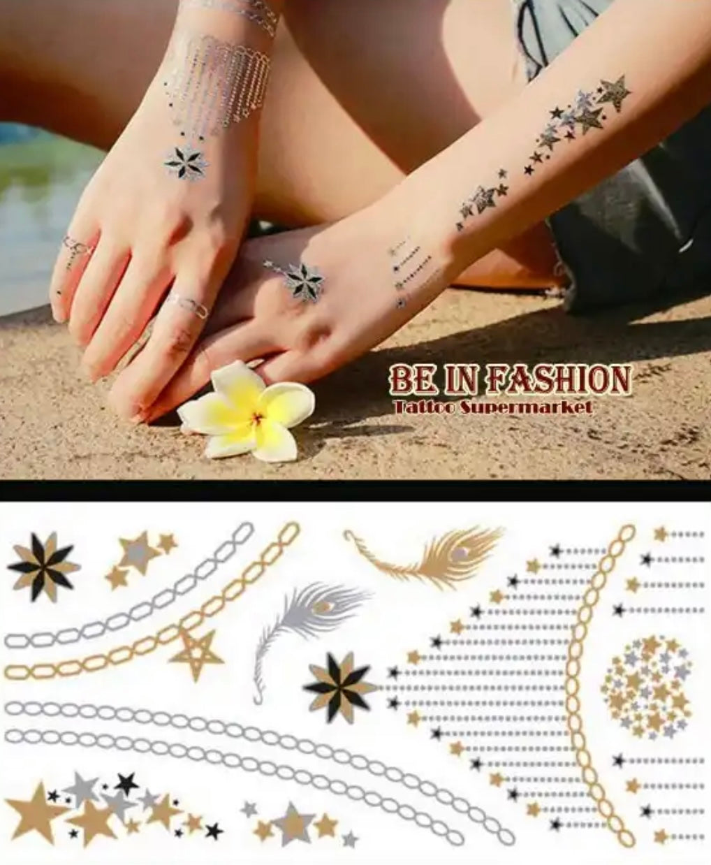 Gold silver tattoo (1)