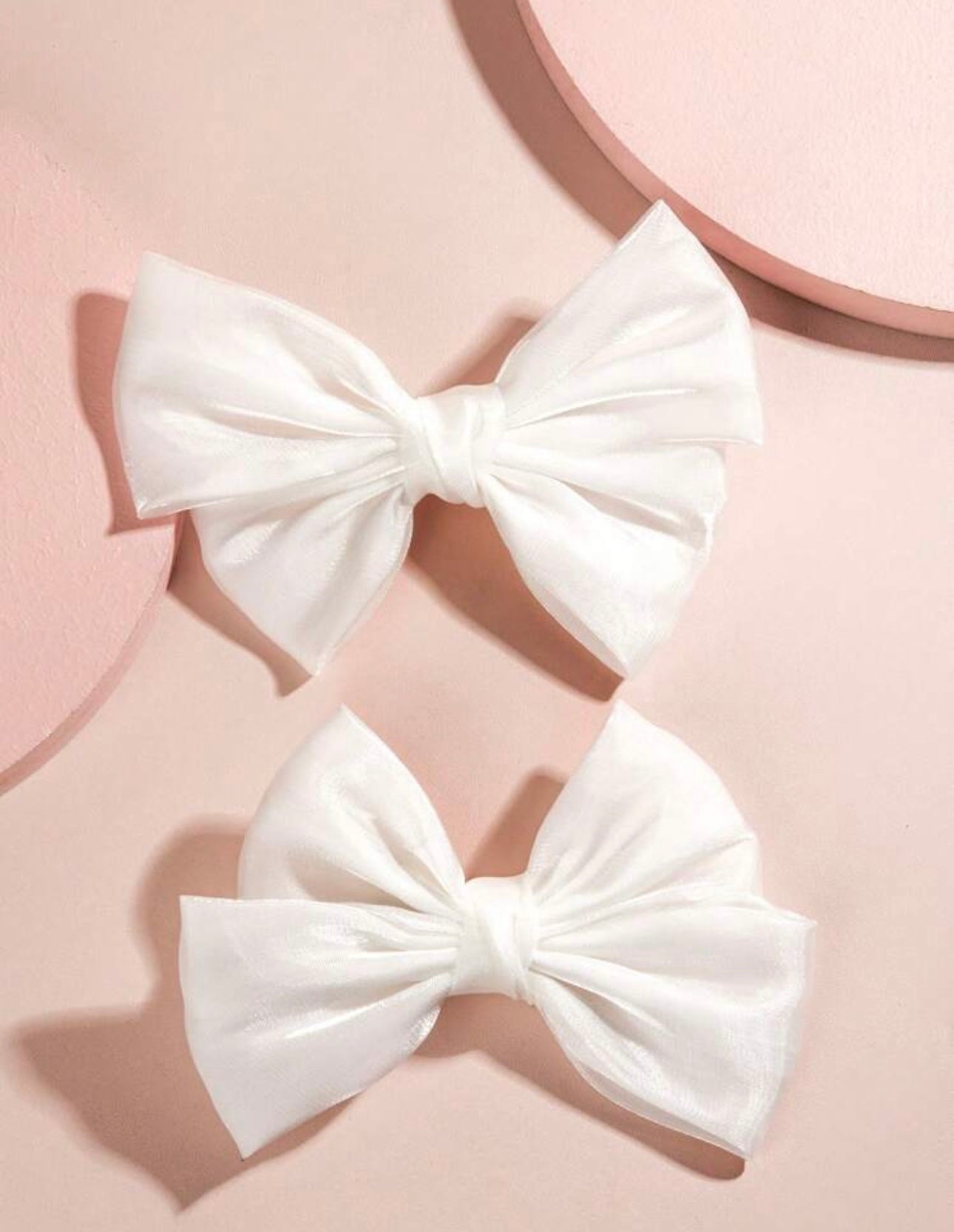 pair White Ribbon Bow Hair
Clip For Girls