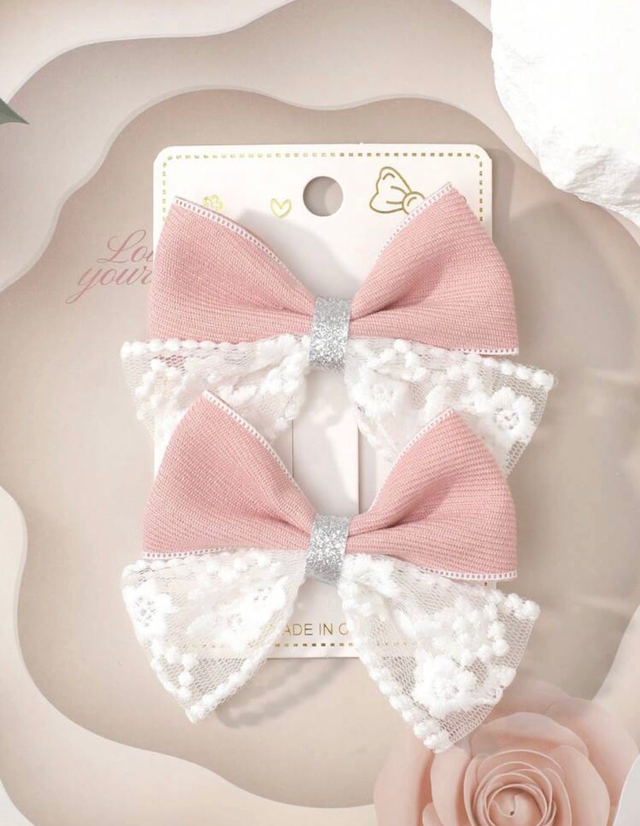 Bowknot Children's Hair Clip,
2pcs/Set