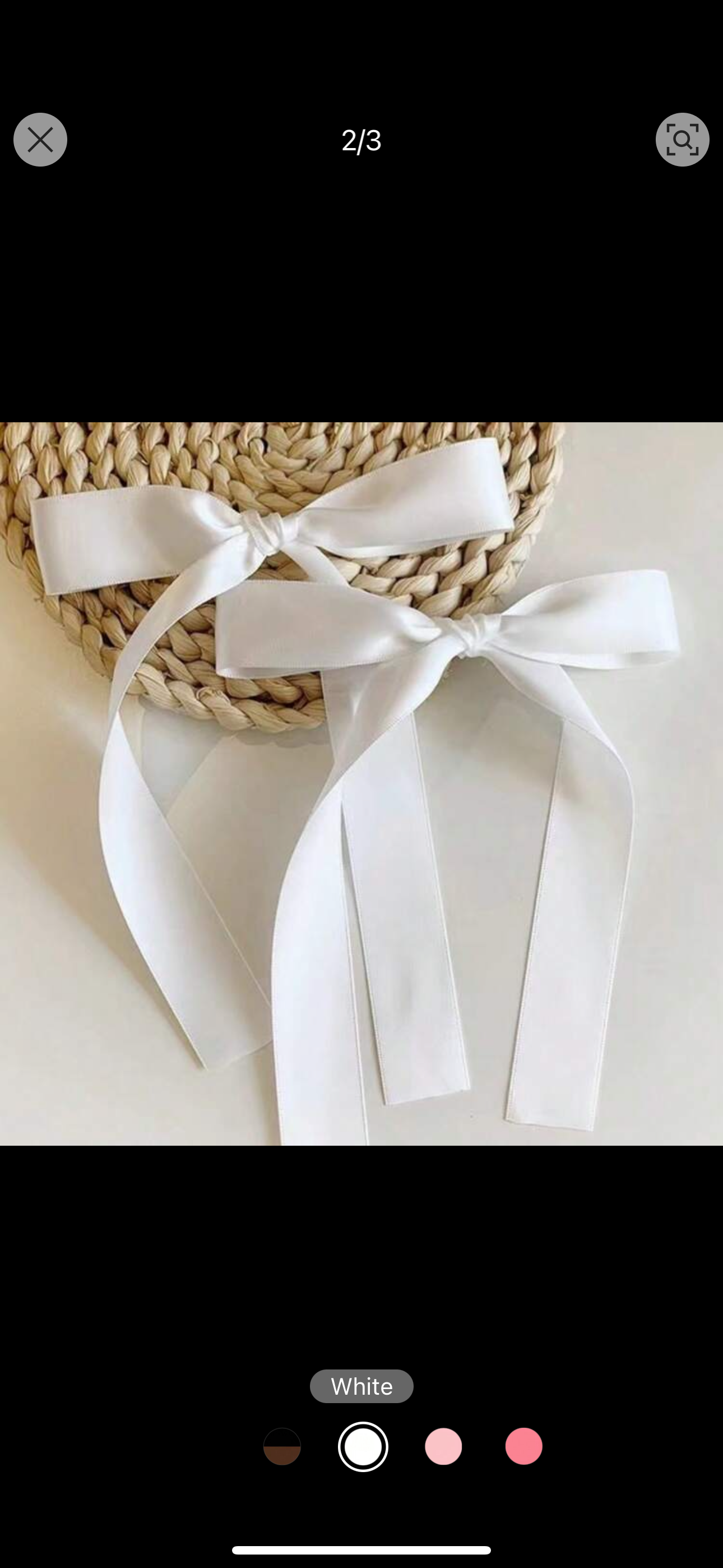 2pcs/Set white Ribbon Bow Hair Tie Elastic Hair Tie