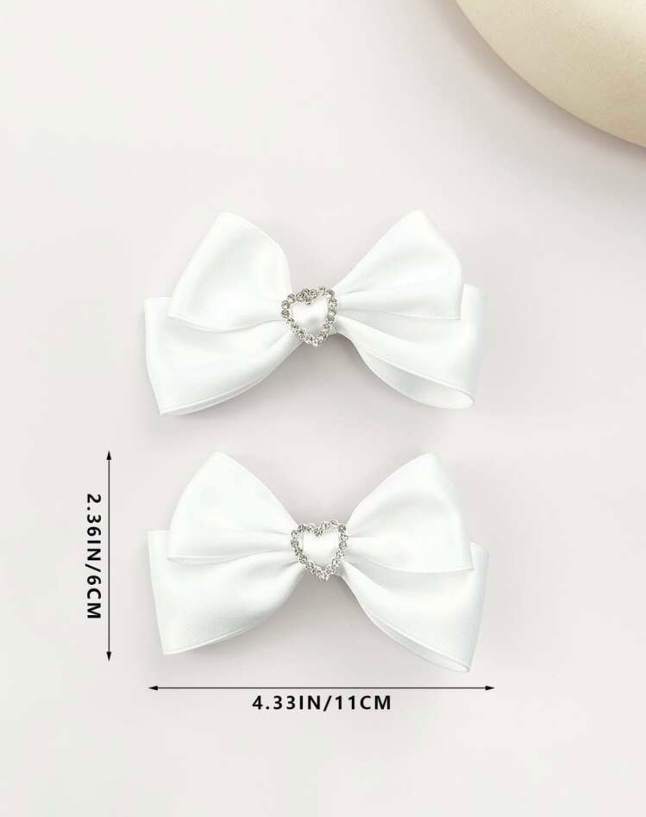 2pcs Ladies' Solid Color Sweetheart & Bow Hair Clip Cute