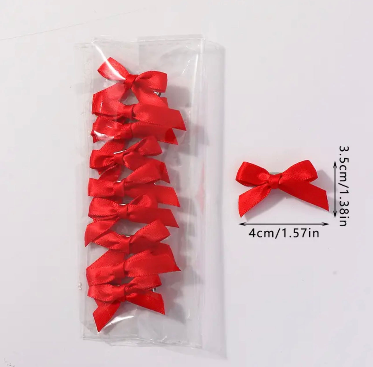 10pcs/pack Children red bowknot Hairclips Students Ribbon bow BBclps