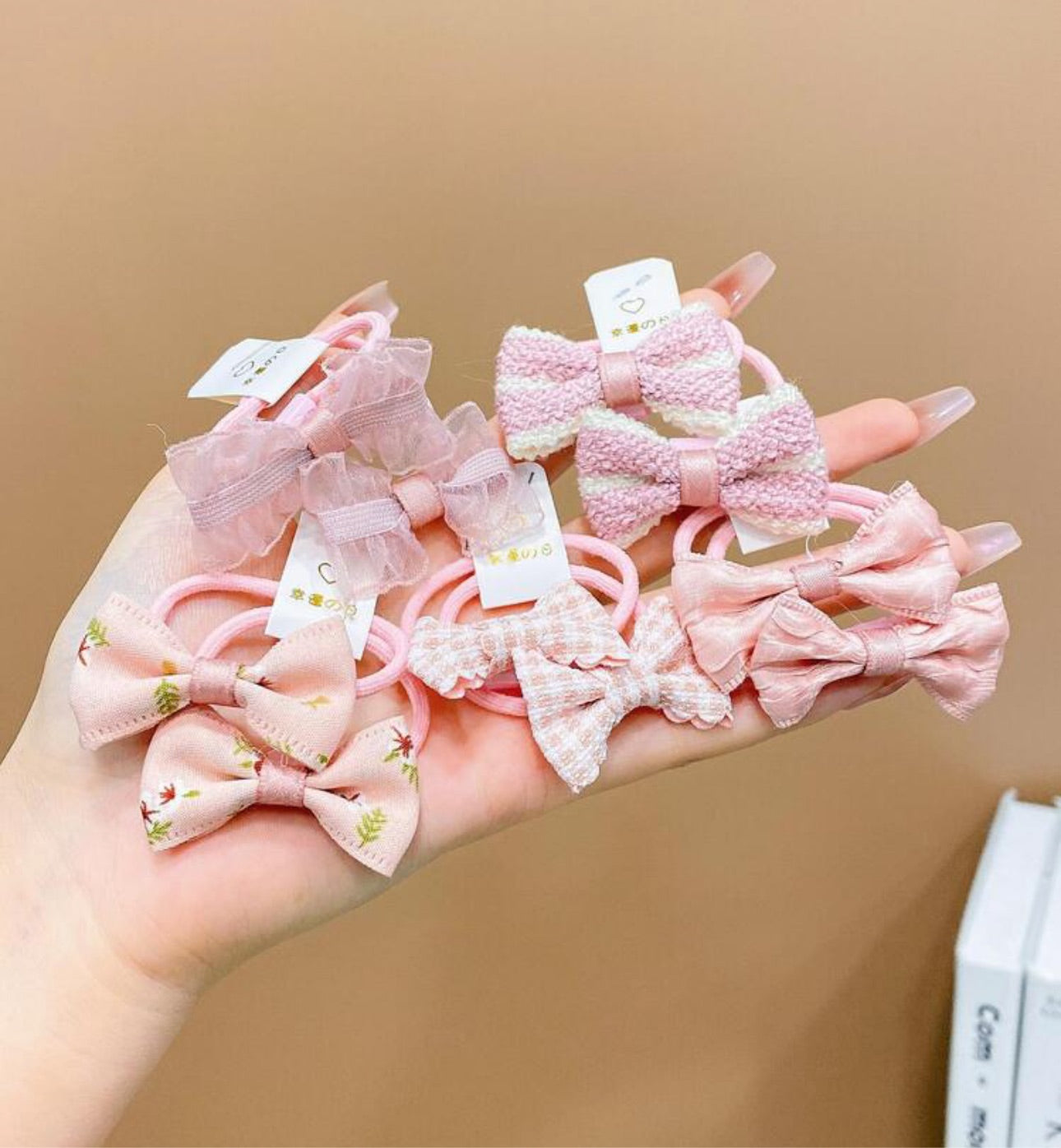5 set hair ties pink color / 2