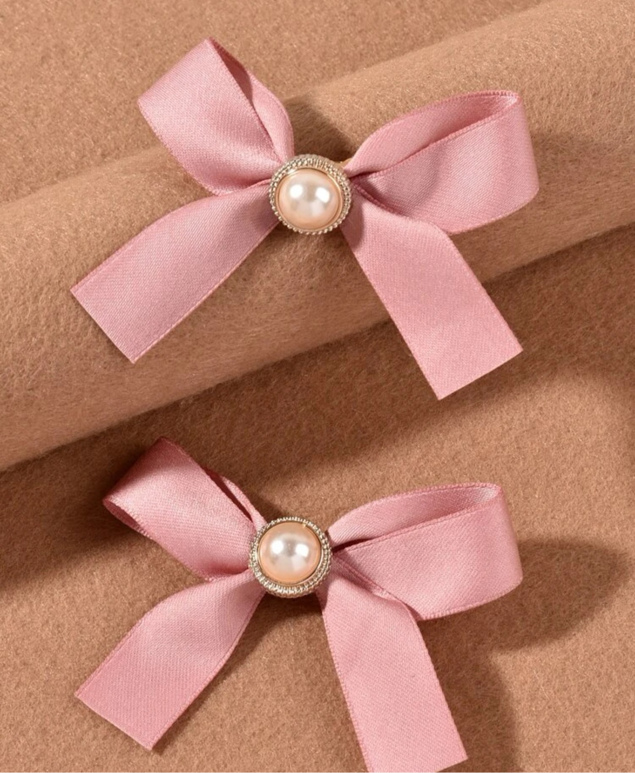 2 pcs bow hair clip pink / 9