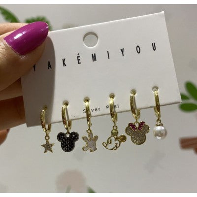 mickey mouse earring set gold plated83