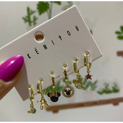 mickey mouse earring set gold plated84