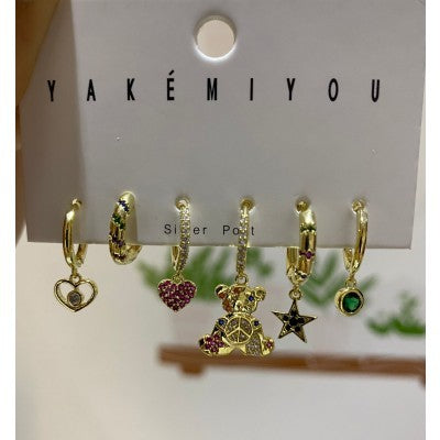 bear earring set gold plated85