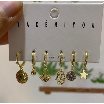 eyes earring set gold plated87