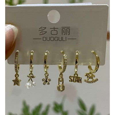 crystal earring gold plated80