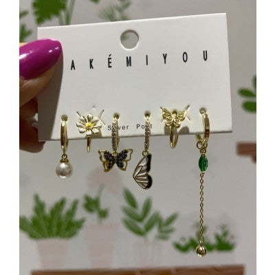 butterfly earring set gold plated91
