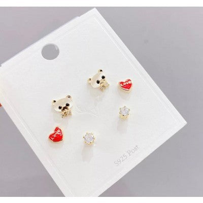 panda set earring gold plated95