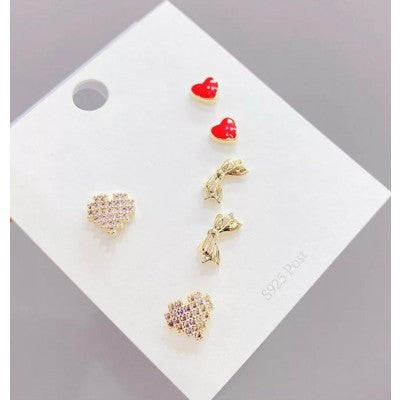 bow set earring gold plated96