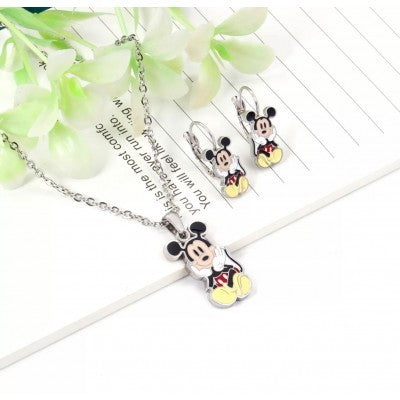 mickey earring and necklace set256