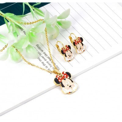 minnie mouse earring and necklace set257