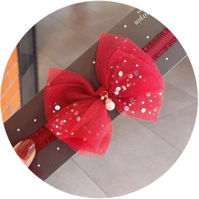 new born dark red hairband 0-2351