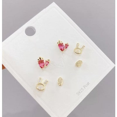 Rabbit earring set gold plated491