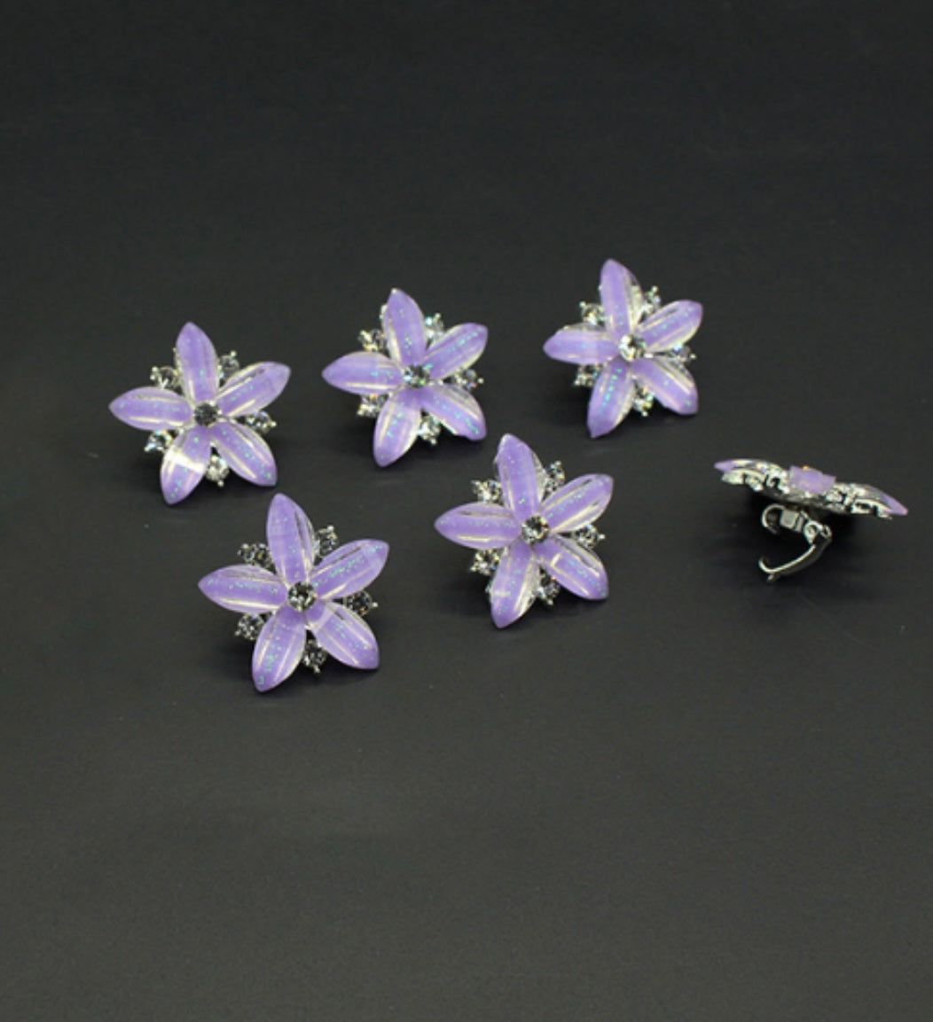 Flower hair clips 6 pcs