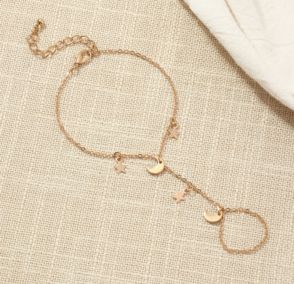 Star moon bracelet and ring