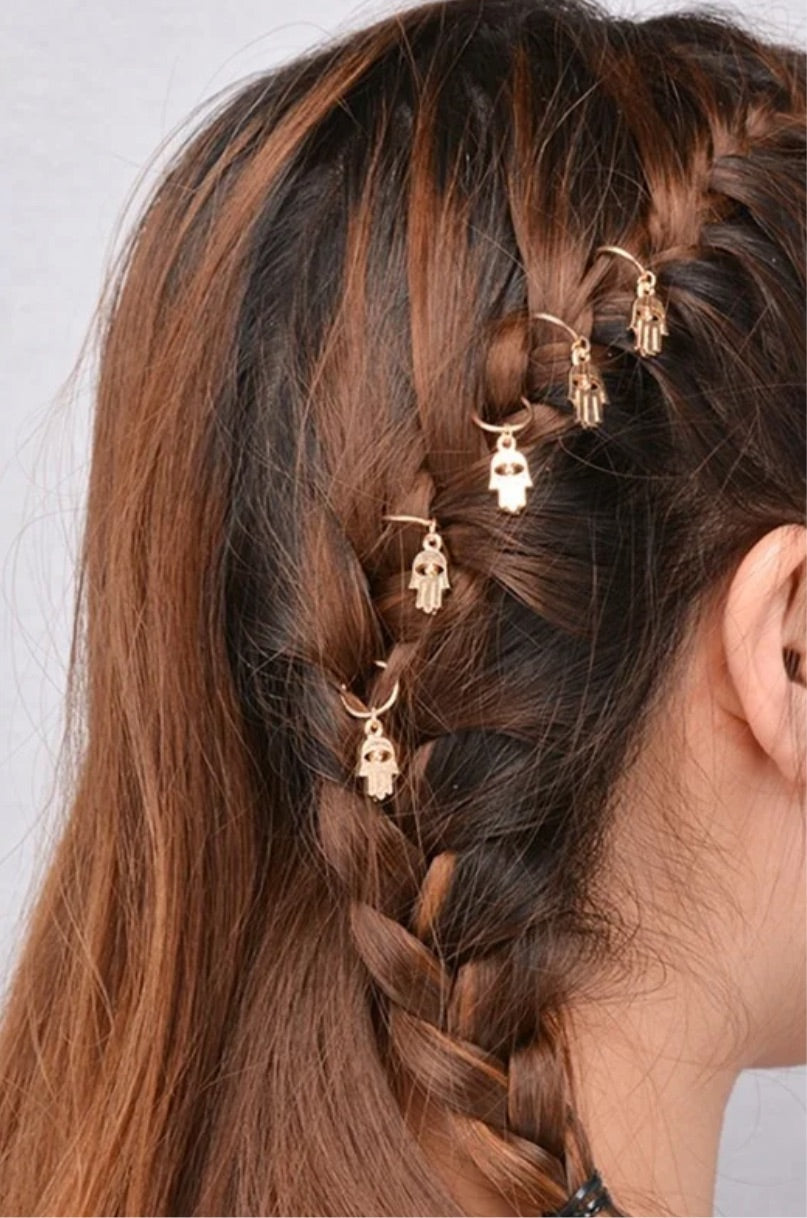 Hand gold hair ring 10 pcs