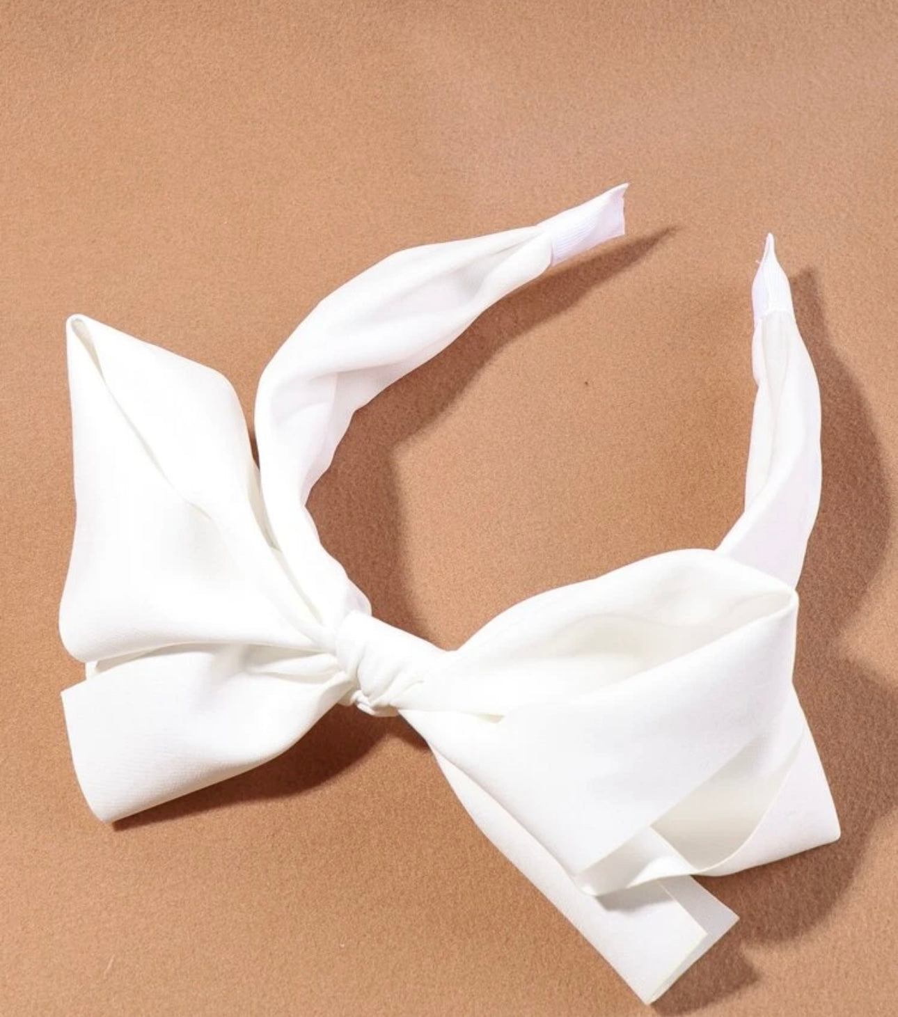 White ribbon bow hairband