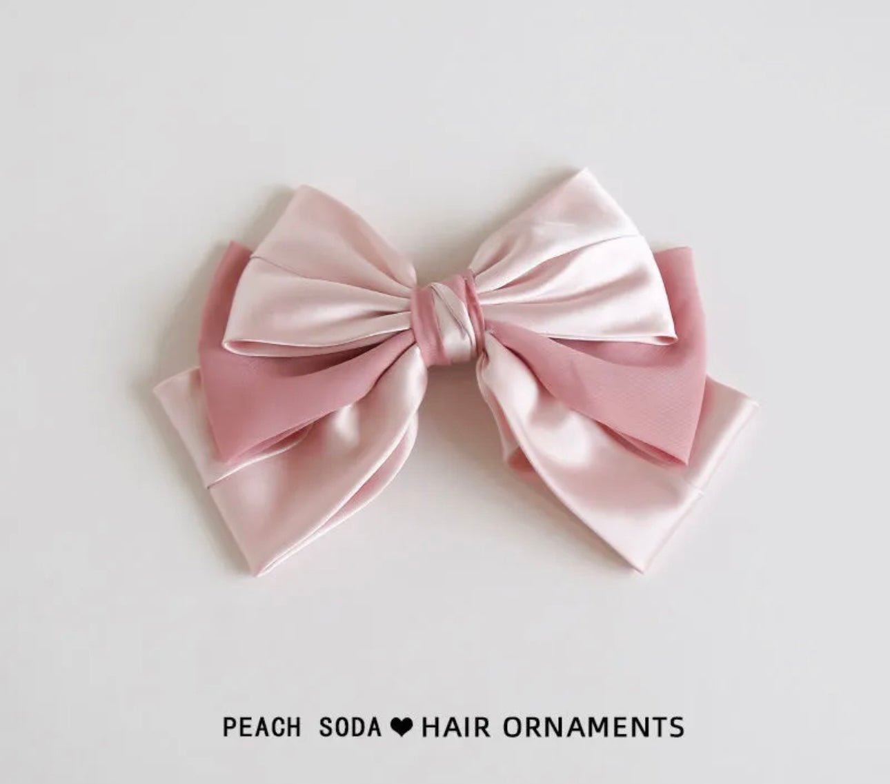 Bow fashion pink hair clips elegant