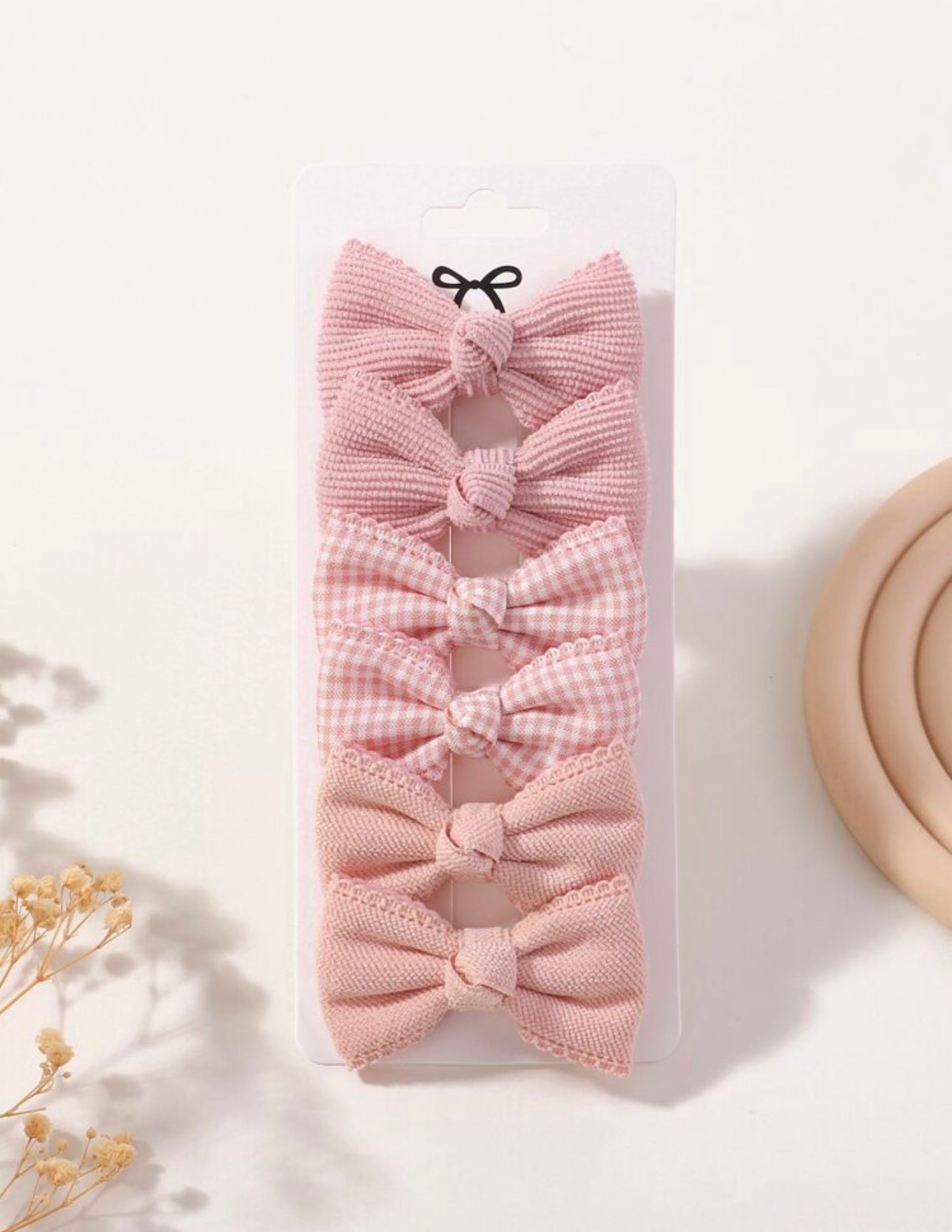 6pcs/Pack Cute Pink Girls Bowknot
Hair Clips, Soft And Comfortable Hair Accessories