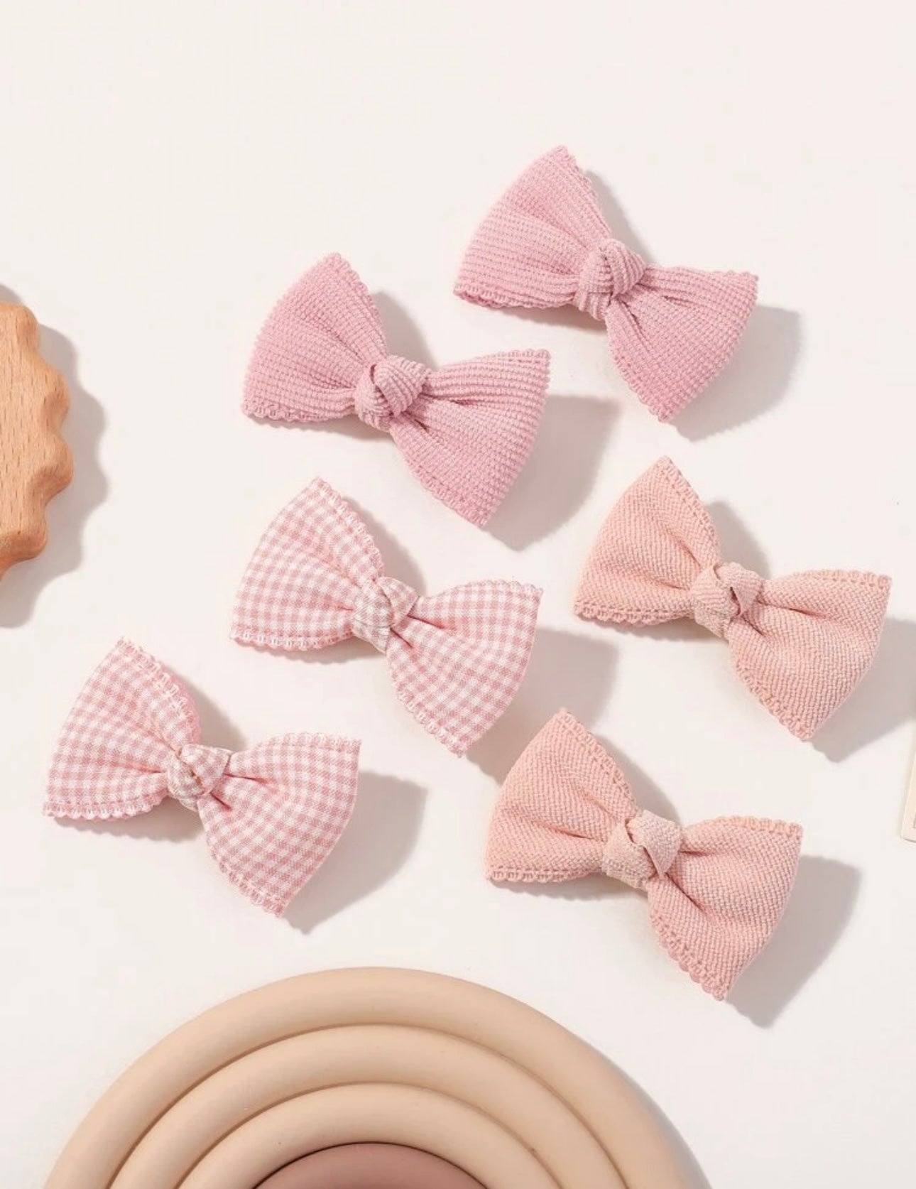 6pcs/Pack Cute Pink Girls Bowknot
Hair Clips, Soft And Comfortable Hair Accessories