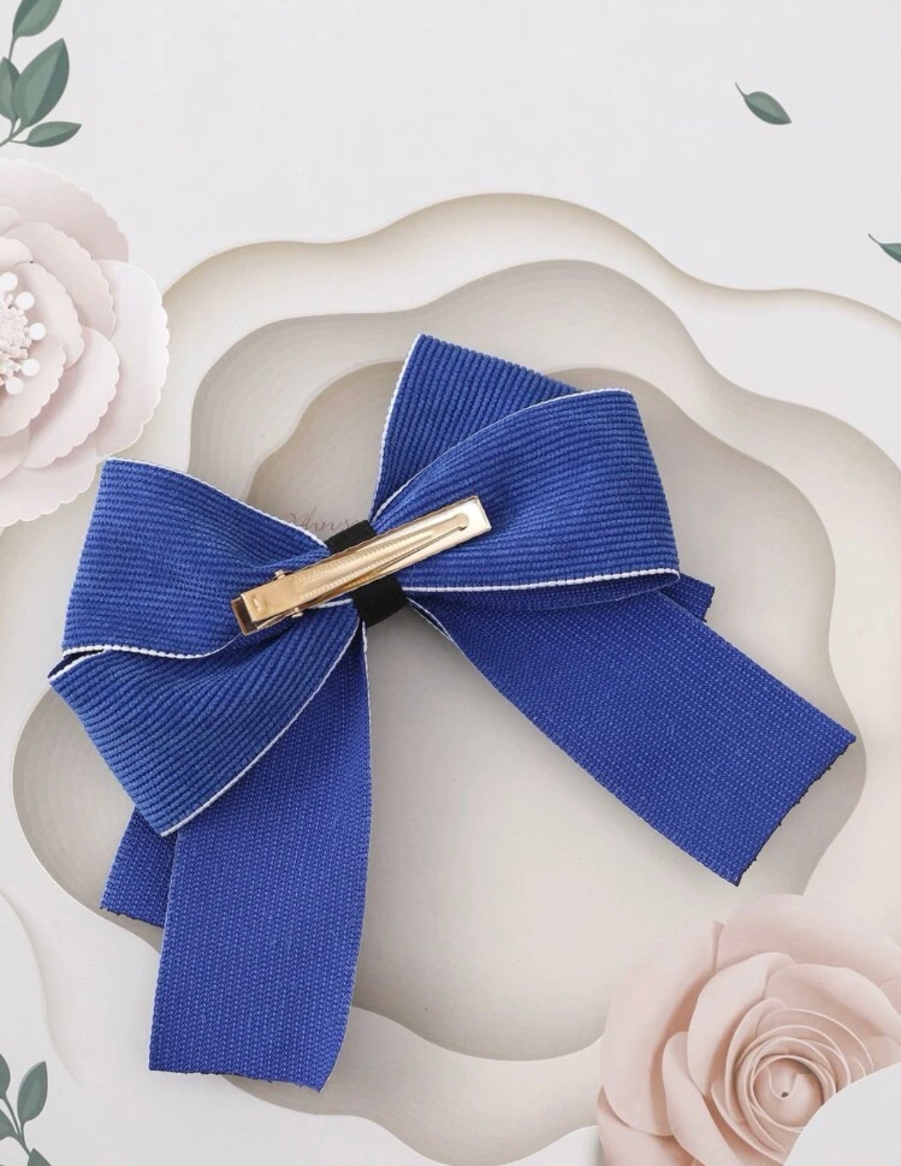 Toddler girls bow blue hair clip