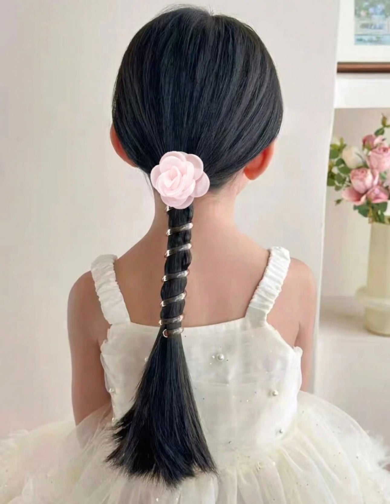 flower spiral hair tie