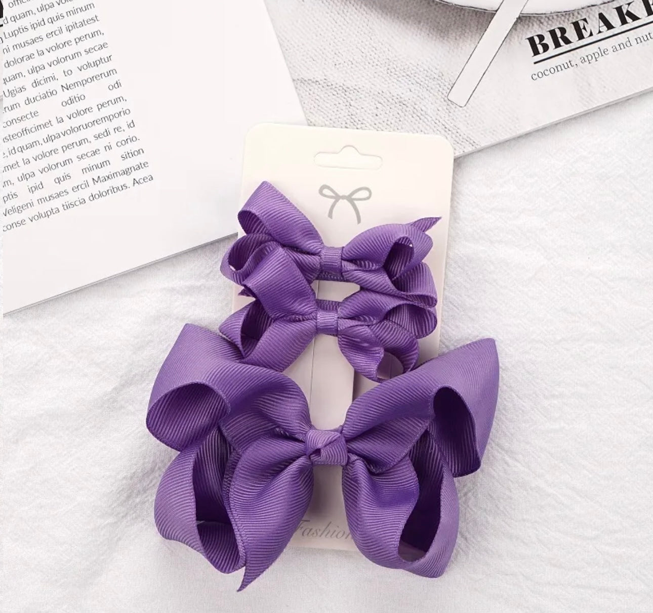 3pcs/lot Solid Grosgrain Ribbon Bows Clips Baby Girls Hairpins