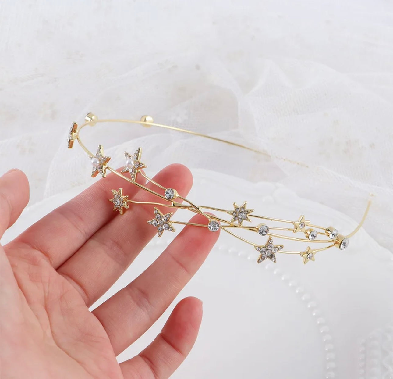 Star Headband Rhinestone Hair Hoop Elegant