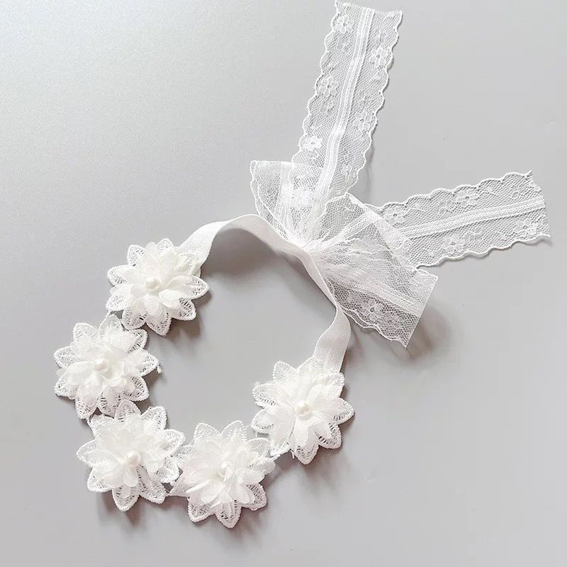 Newborn hairband white flower0-2 year