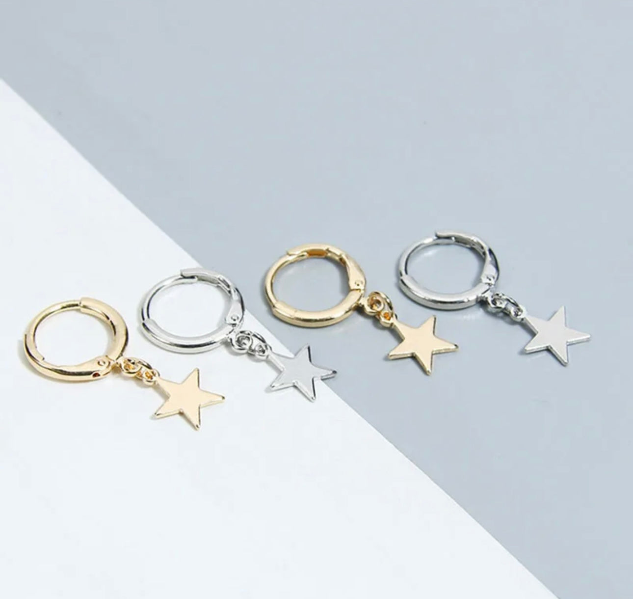 Star & Moon ring earrings