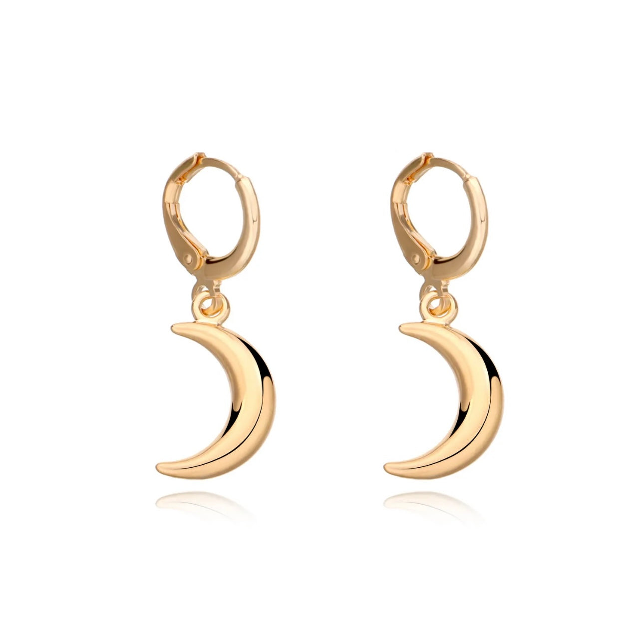 Moon earrings gold color