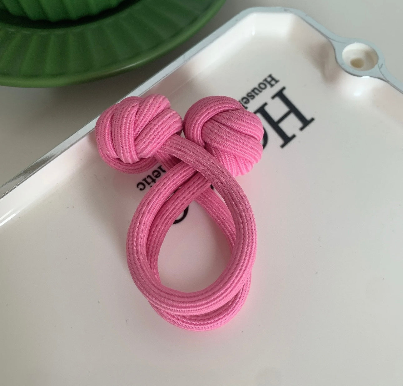 Vintage Chinese Knot Hair Rope Tie pink color