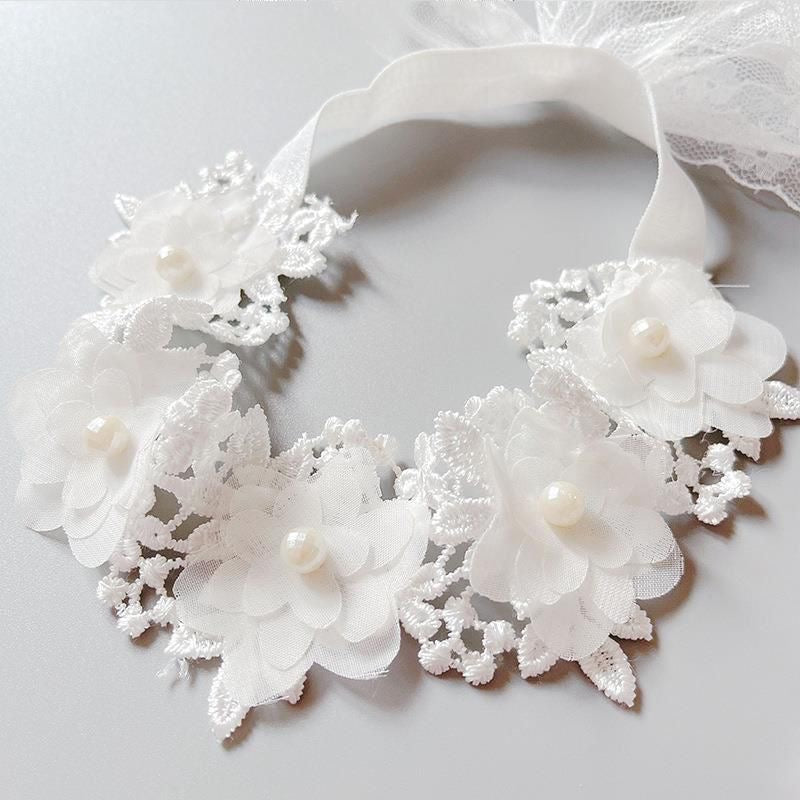 Newborn hairband white flower0-2 year *