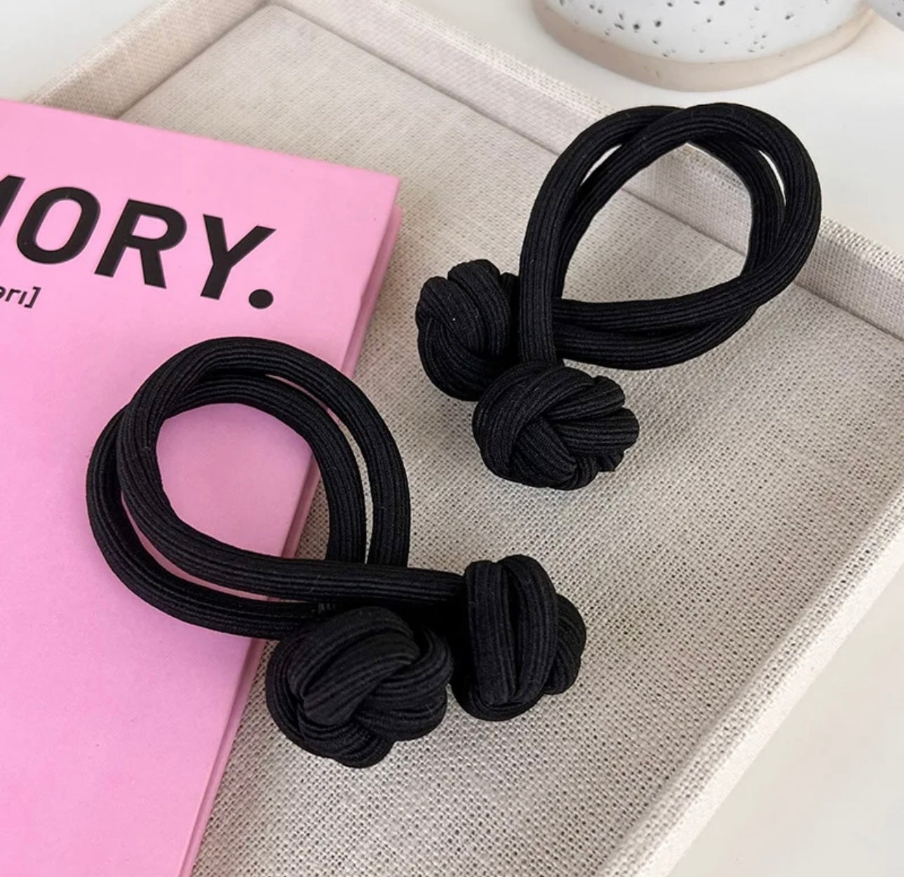 Vintage Chinese Knot Hair Rope Tie black color