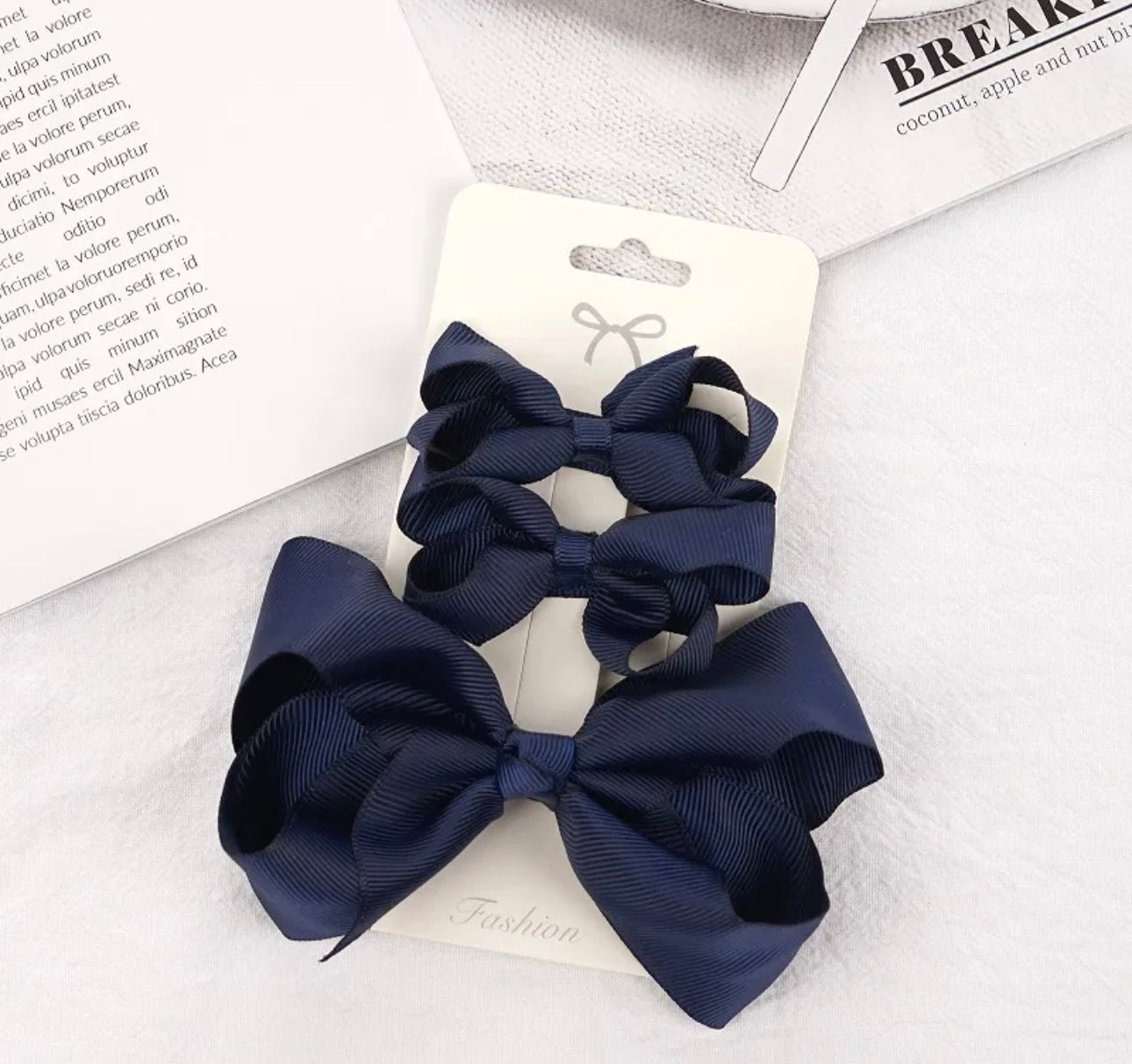 3pcs/lot Solid Grosgrain Ribbon Bows Clips Baby Girls Hairpins